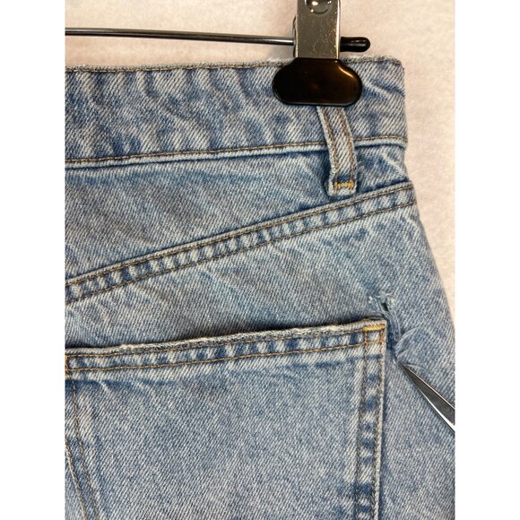 Zara High-Waisted Wide-Leg Light Blue Jeans Womens 6 Raw Hem READ - Picture 6 of 8